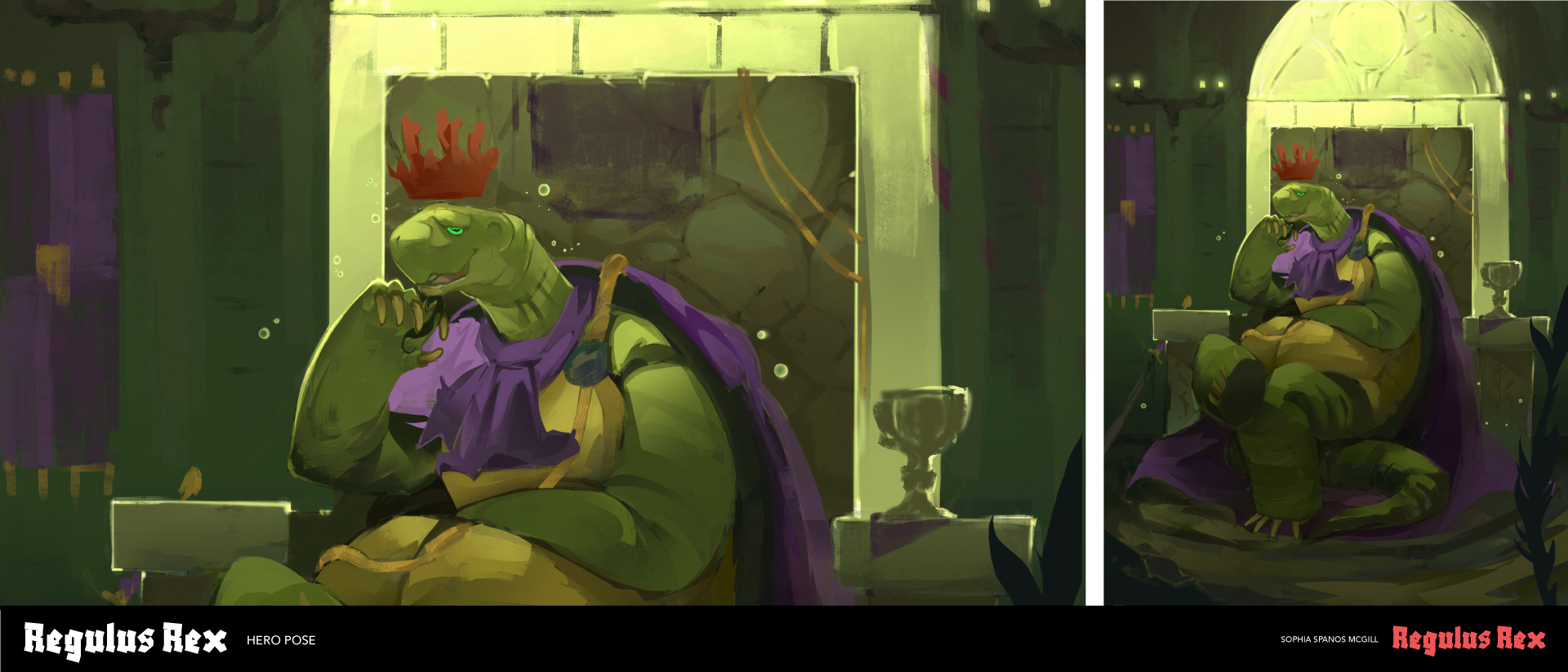 Regulus Rex Medieval turtle king hero pose